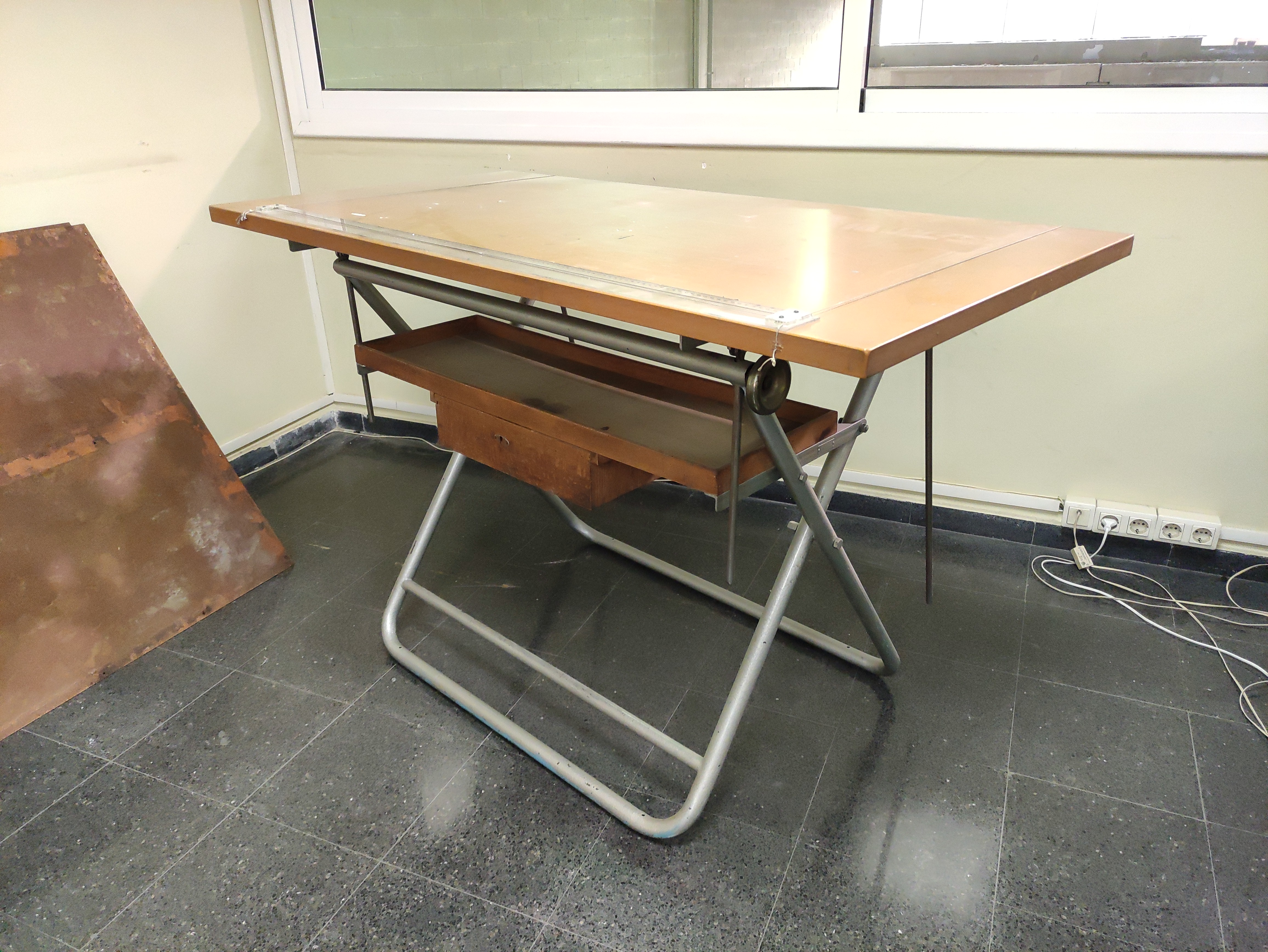 mesa arquitecto reg madera metal 91.5x144x75 1u